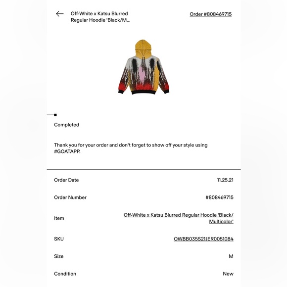 Off-White × Katsu Blurred Regular Hoodie 'Black/
Multicolor' - Picture 4 of 4